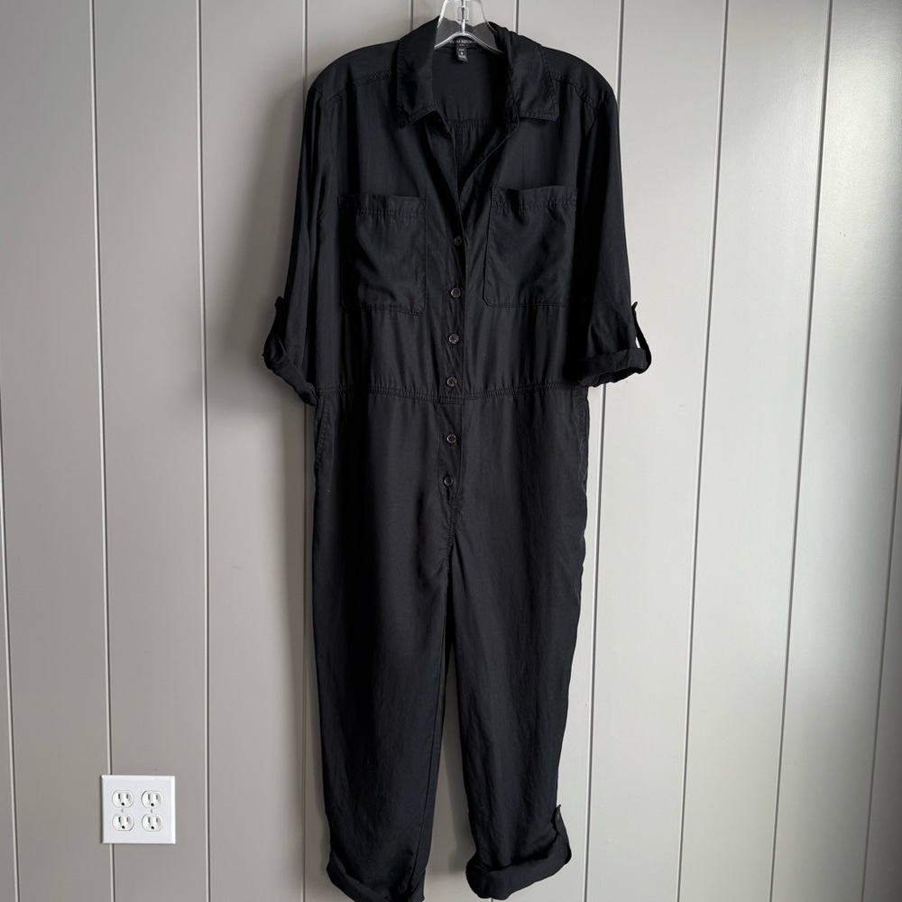 Banana Republic Black Button Up Jumpsuit Petite 8